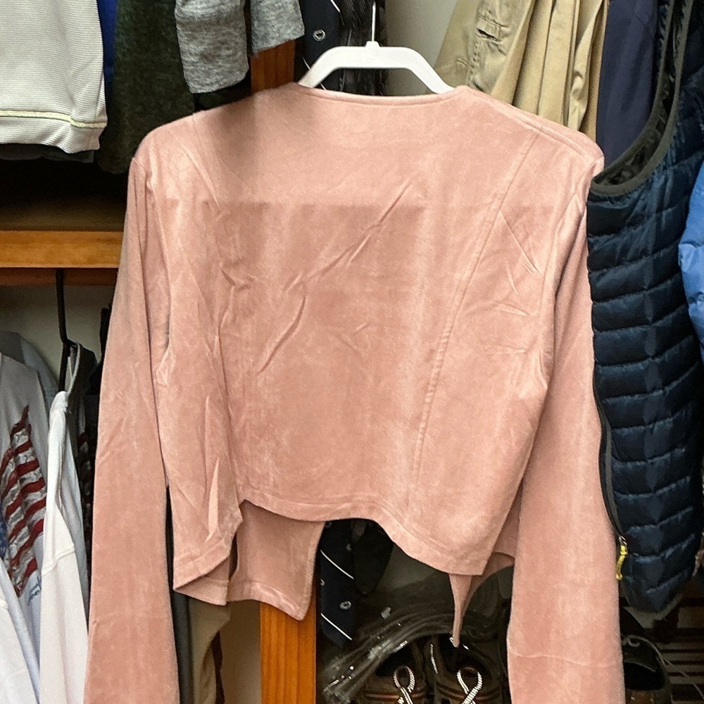NWOT VENUS XL Blush Pink Open Front Fringe Jacket Never Worn - Picture 4 of 9